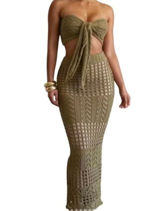 JLUXLABEL Dresses & Skirts - NWT JLUXLABEL Caribbean Skies Crochet Skirt Set (XL)